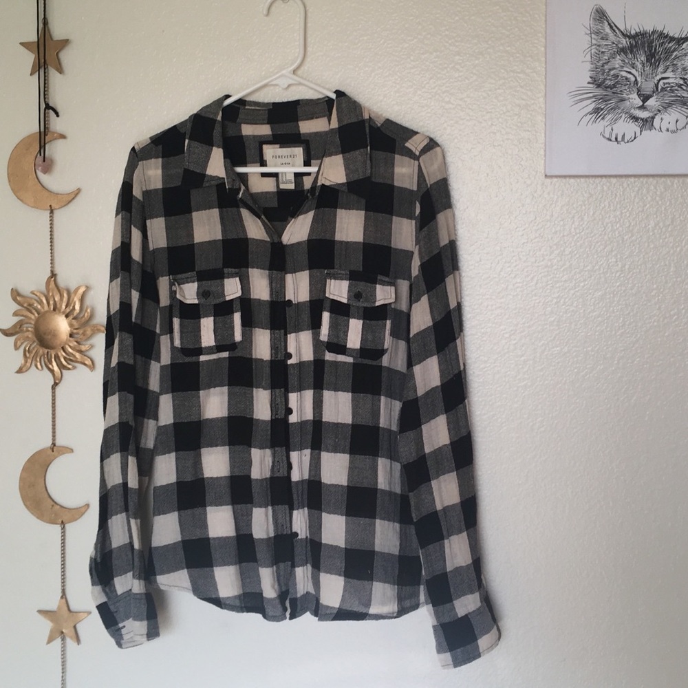 forever21 plaid button down